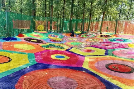 Rainbow‑Net Jungle Trampoline