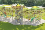 High-Altitude Adventure Tower multi-level climbing and obstacle zone