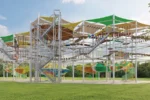 High-Altitude Adventure Tower with protective net and shade sail